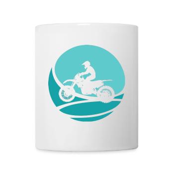 Motocross Dirt Bike Biker - Tasse - Weiß - Vorne