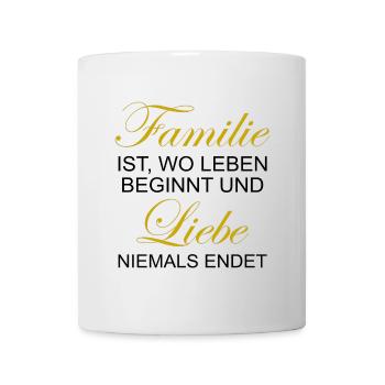 Familienzeit: Liebe, Werte und unvergessliche Mome - Tasse - Weiß - Vorne