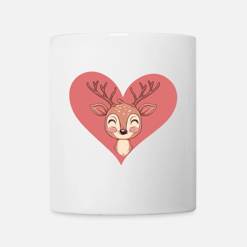 Hirsch Reh Wald - Tasse - Weiß