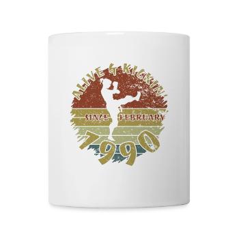 35. Geburtstag Alive and kickin since 02/1990 - Tasse - Weiß - Vorne
