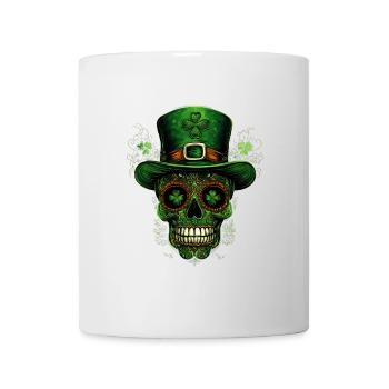 St Patrick Day Skull Skull Shamrock Ireland - Mug - white - Front