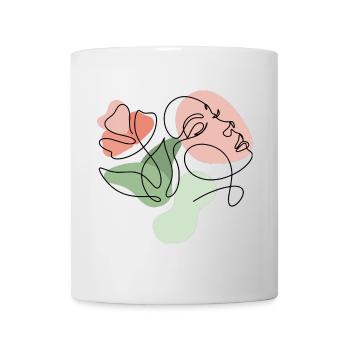 Minimalist Floral Line Design - Mug - white - Front