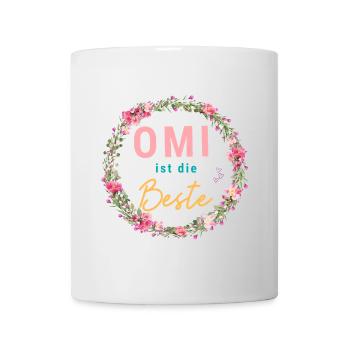 Omi ist die Beste! Wildblumen, personalisierbar - Tasse - Weiß - Vorne