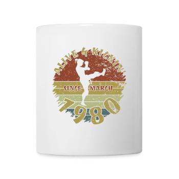 45. Geburtstag Alive and kickin since 03/1980 - Tasse - Weiß - Vorne