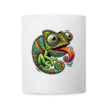 Chameleon Power Cartoon Design - Mug - white - Front