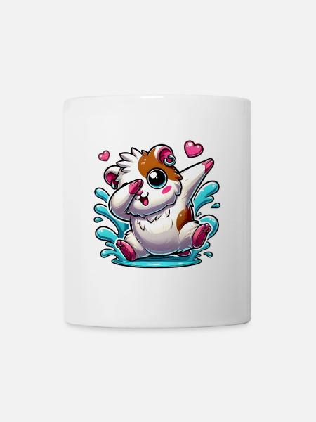 Dabbing cochon d’Inde dessin animé autocollant - Mug blanc - blanc