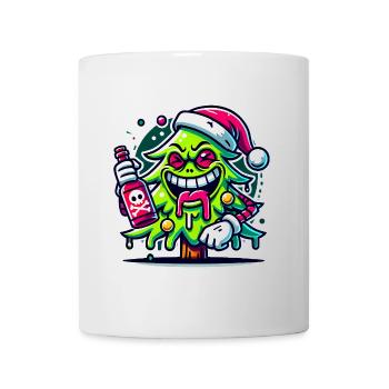 Dessin animé de l’arbre de Noël de la fête - Mug blanc - blanc - Devant