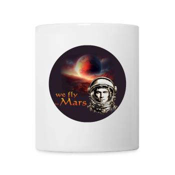 Vol sur Mars Astronaute rétro - Mug blanc - blanc - Devant
