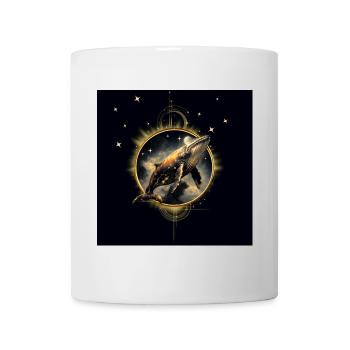 Cosmic elegance, the golden and black whale - Mug - white - Front