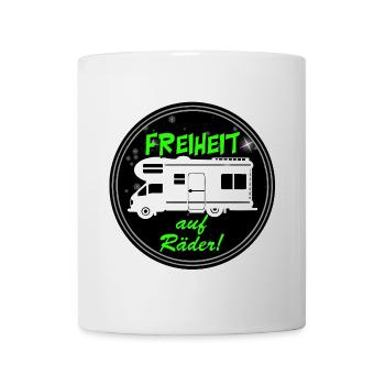 RV,Camping,Fun Shirt,Freedom on Wheels(25) - Mug - white - Front