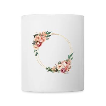 Rustic flower wreath, customizable - Mug - white - Front