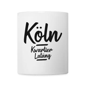 Köln Veedel Kwartier Latäng kölsch - Tasse - Weiß - Vorne