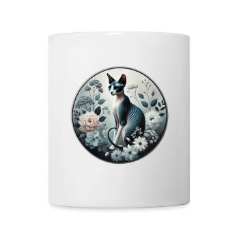 Princesse Sphynx chat parmi les fleurs - Mug blanc - blanc - Devant