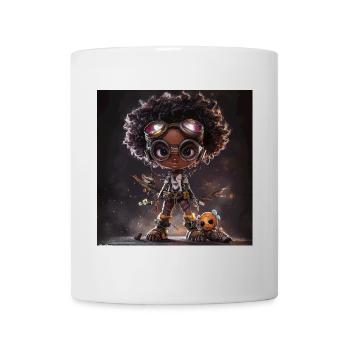  exploratrice Afro Steampunk - Mug blanc - blanc - Devant