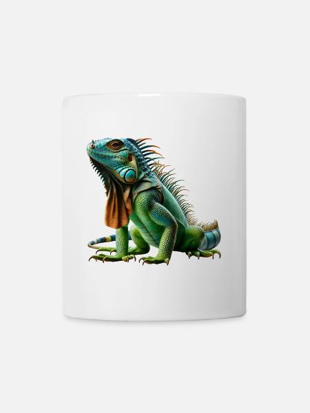 Grüner Leguan Iguana - Tasse - Weiß