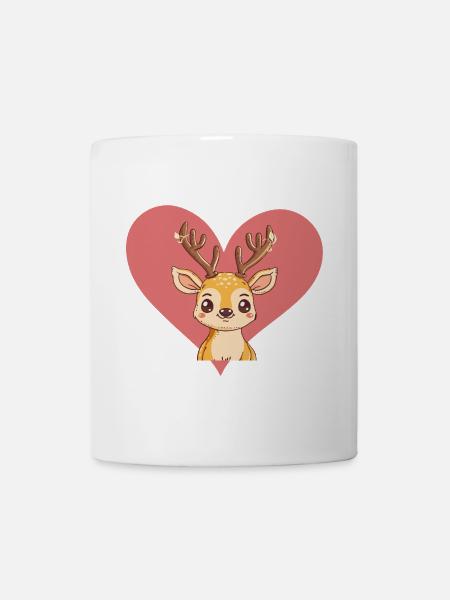 Hirsch Reh - Tasse - Weiß