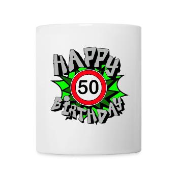 50th Birthday , Happy Birthday 50 (25) - Mug - white - Front