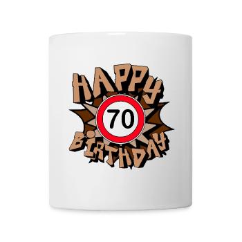 70e anniversaire , Cadeau joyeux 70e anniversaire (25) - Mug blanc - blanc - Devant