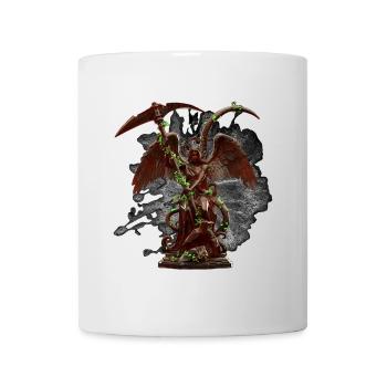 Engelstatue, Ranken, gothic design - Tasse - Weiß - Vorne