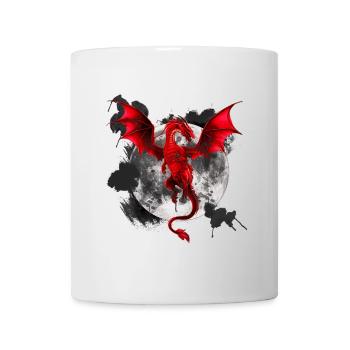 Farbflecken, Drachen Motiv, Monde - Tasse - Weiß - Vorne