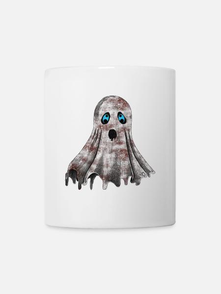 verwitterter Spukgeist mit blauen Augen - Tasse - Weiß