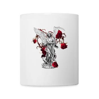 Engelstatue, Rosenblüten, für mama - Tasse - Weiß - Vorne