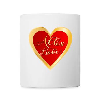 VALENTINSTAG HERZ - ALLES LIEBE WÜNSCHEN - Tasse - Weiß - Vorne