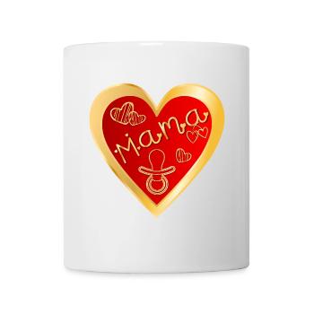 MAMA HERZ BABY SCHWANGERSCHAFT VERKÜNDEN SCHNULLER - Tasse - Weiß - Vorne