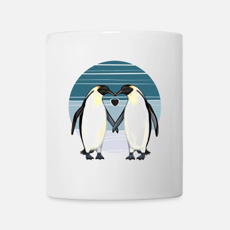Valentinstag - Pinguin Liebe mit Herz - Tasse - Weiß