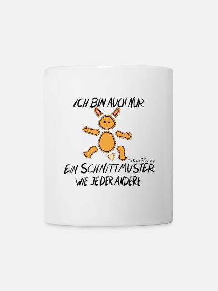 Schnittmuster Hase - Tasse - Weiß