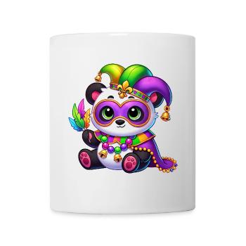 Cute panda with mask at carnival - Mug - white - Front