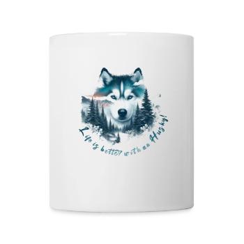 Schlittenhund - Tasse - Weiß - Vorne