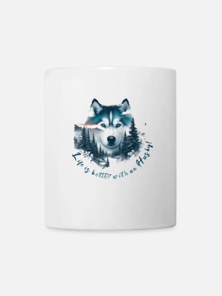 Schlittenhund - Tasse - Weiß