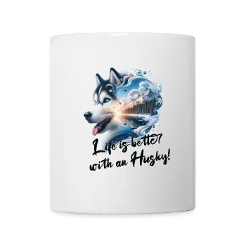Schlittenhund - Tasse - Weiß - Vorne