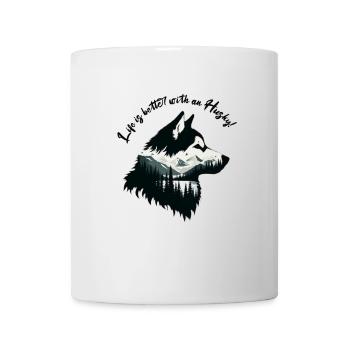 Schlittenhund - Tasse - Weiß - Vorne