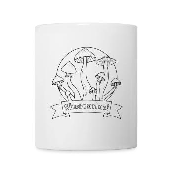 Zeit für Pilze! Psilocybe Cubensis schwarz und weiß - Tasse - Weiß - Vorne