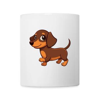 Cartoon Dackel - Tasse - Weiß - Vorne