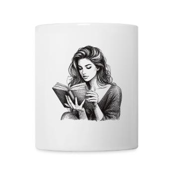 Drawing Woman Book Books Reading Gift - Mug - white - Front