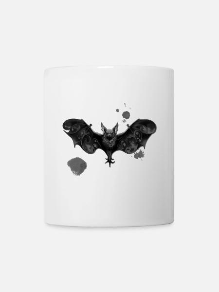 Ornamentfledermaus Schwarz - Tasse - Weiß