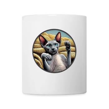 Shpynx chat montrant des pattes - Mug blanc - blanc - Devant