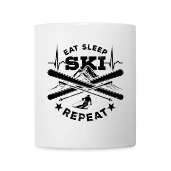 Eat Sleep Ski Repeat - Ski - Ski - Mug - white - Front