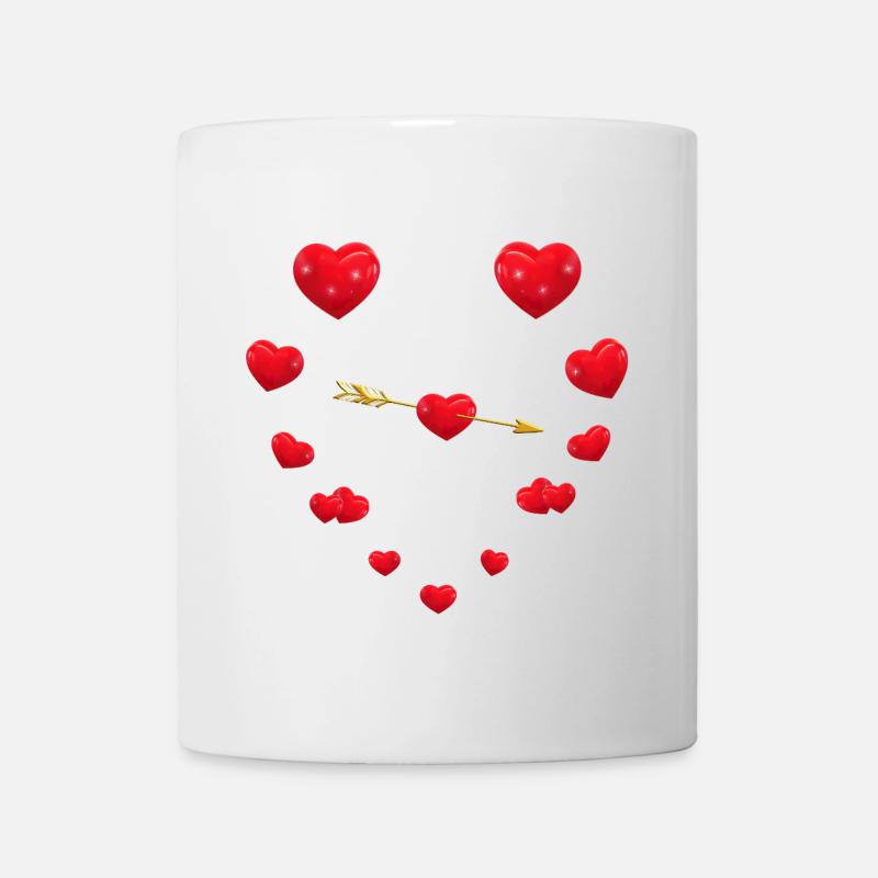 Liebevolles Herz-Design mit Pfeil - Tasse - Weiß