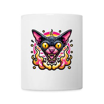 Flammes féroces Sphynx Cat Valentine - Mug blanc - blanc - Devant
