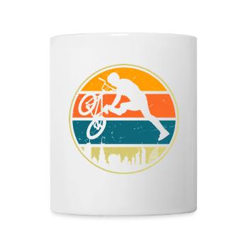 Rétro coucher de soleil vélo cycliste design - Mug blanc - blanc - Devant