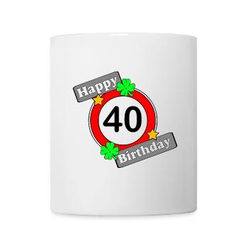 40th Birthday , Happy Birthday 40 (25) - Mug - white - Front