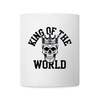Skull and crossbones with crown King of the World - Mug - white - Front