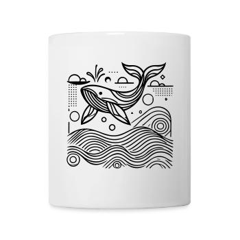 Ocean Spirit – Geometrischer Wal - Tasse - Weiß - Vorne