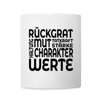 RÜCKGRAT WERTE HALTUNG - Tasse - Weiß - Vorne