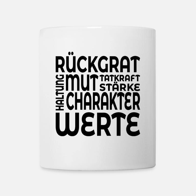 RÜCKGRAT WERTE HALTUNG - Tasse - Weiß