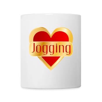 LAUFEN JOGGING HERZ - Tasse - Weiß - Vorne